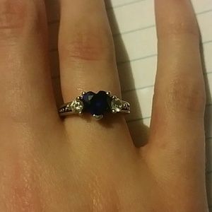 Sapphire Blue Heart Ring